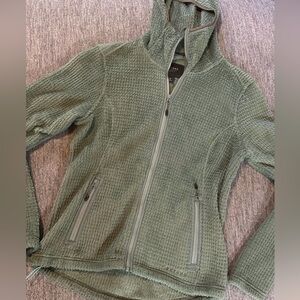 BEYOND Clothing Alpha Aura Jacket Womens S Green Fleece Polartec Full Zip Hooded